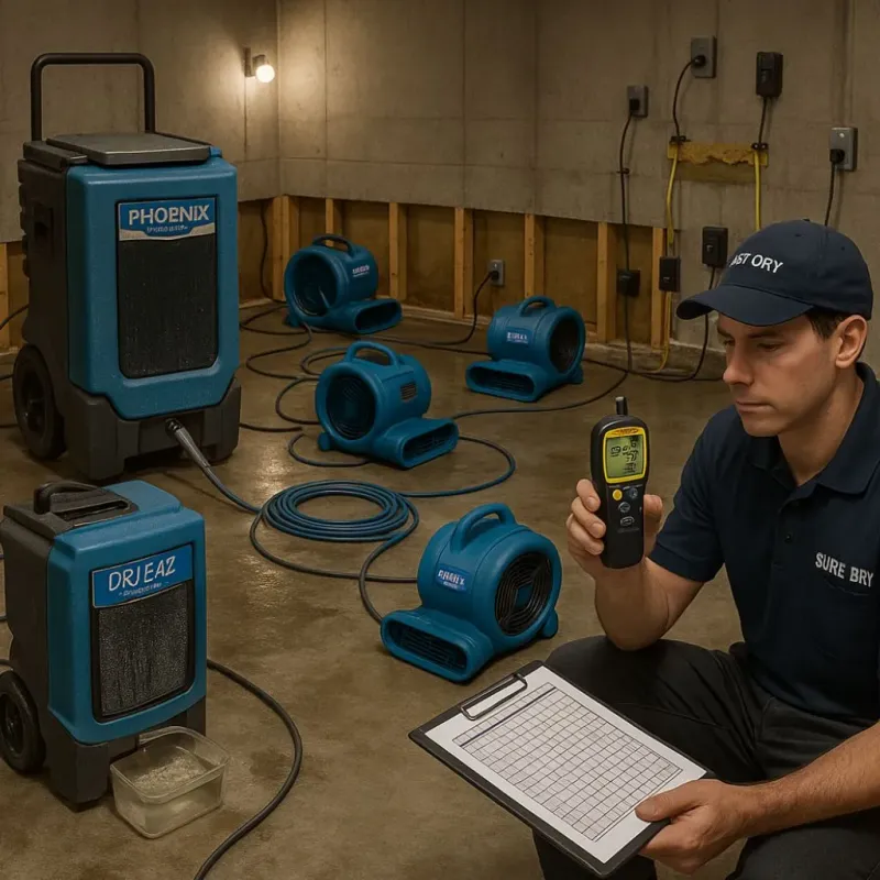 Structural Drying and Dehumidification process in Mahomet, IL